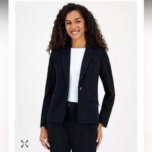 Kasper Women's Deep Navy One-Button Blazer Size 14